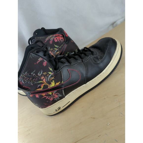 Black Floral Nike Air Force 1 \'07 High Top #CI2304-001 Sneakers- Mens Size 8
